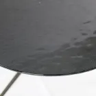 Mesita con Tapa Redonda de Vidrio Made in Italy - Siste Viadurini