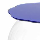 Mesa redonda azul / contenedor Biffy, diseño moderno hecho en Italia Viadurini