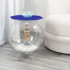 Mesa de centro / contenedor Biffy azul redondo, diseño moderno hecho en Italia Viadurini