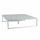 Mesa auxiliar de exterior de diseño cuadrado 2 dimensiones 3 acabados - Julie Viadurini