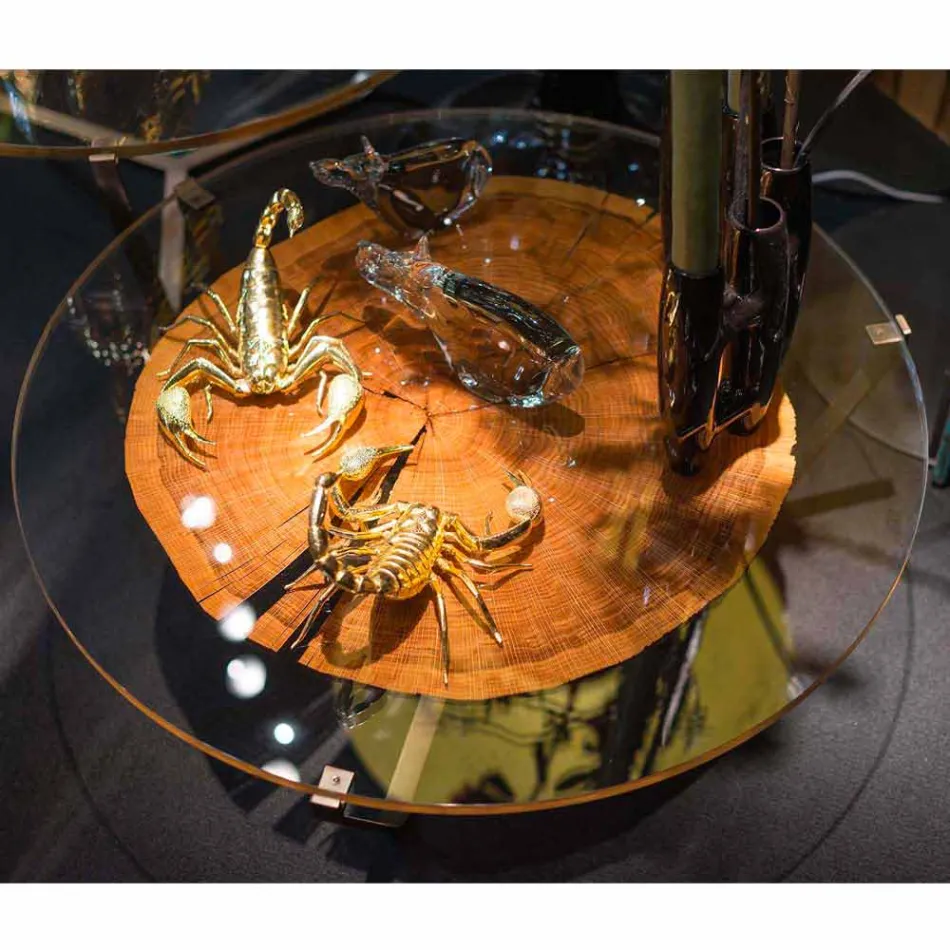 de centro superior de centro moderna de vidrio y madera de baja Bigo 1 Viadurini