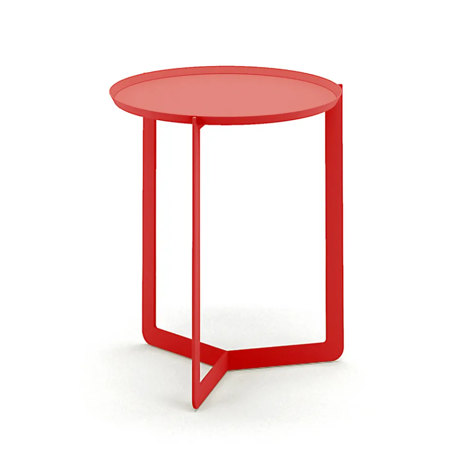 Mesa de centro redonda de metal para exterior Made in Italy - Stephane Viadurini