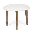 Mesa de Centro para Salón en Patas de Mármol y Madera de Mango - Desiderio Viadurini