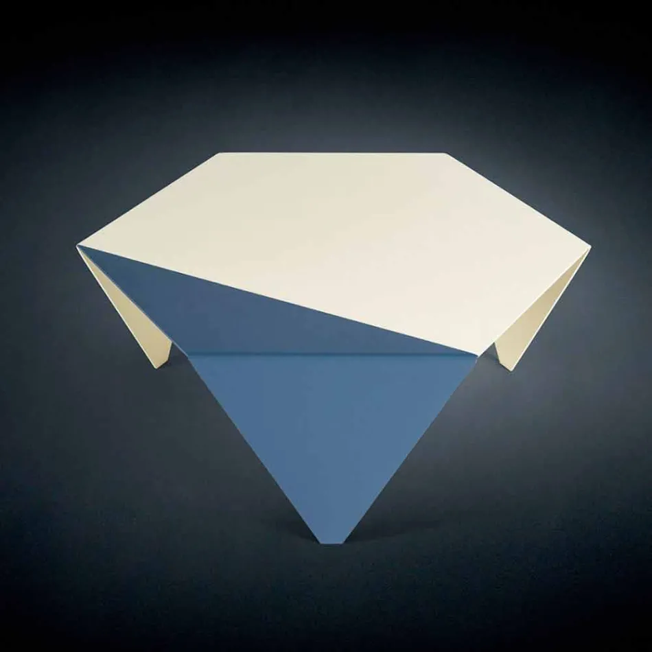 Mesa de centro en dos tonos de diseño de metal láser café cortado Ruche Viadurini