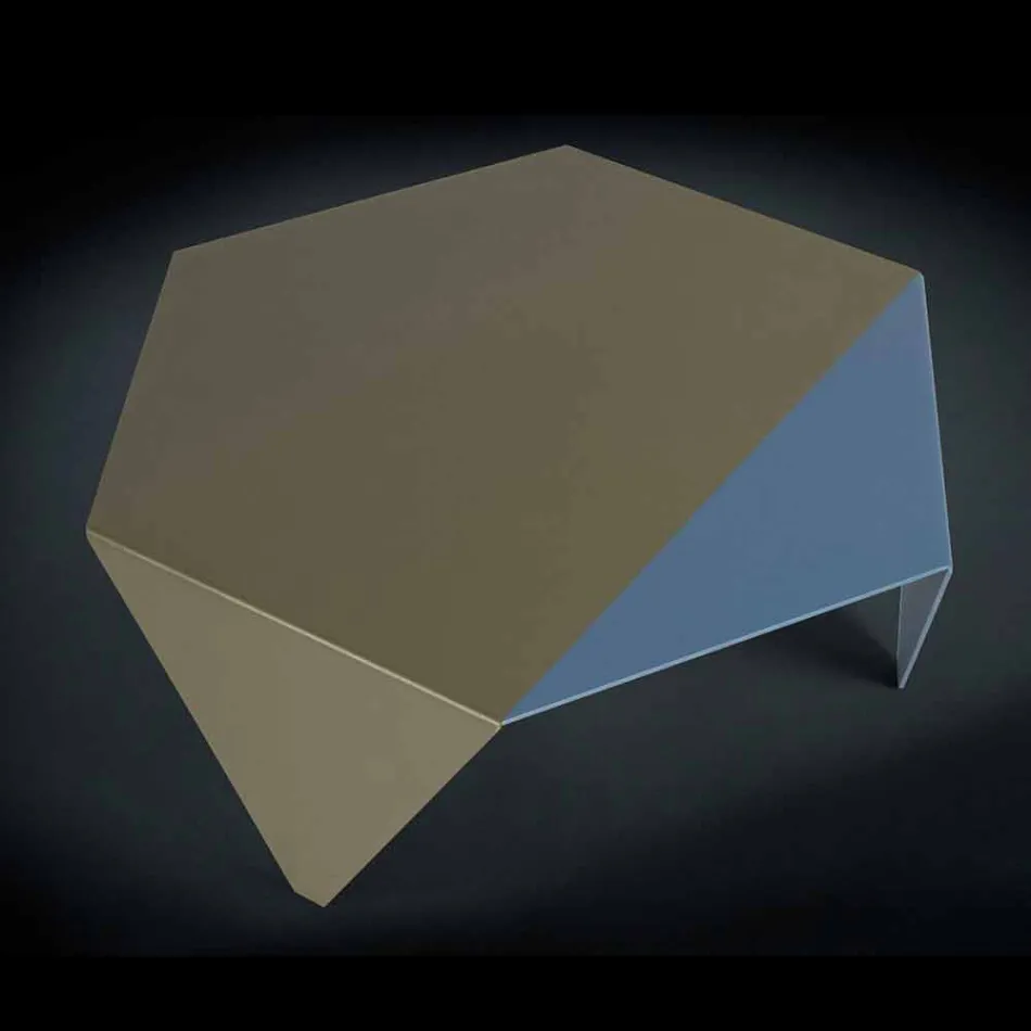 Mesa de centro en dos tonos de diseño de metal láser café cortado Ruche Viadurini