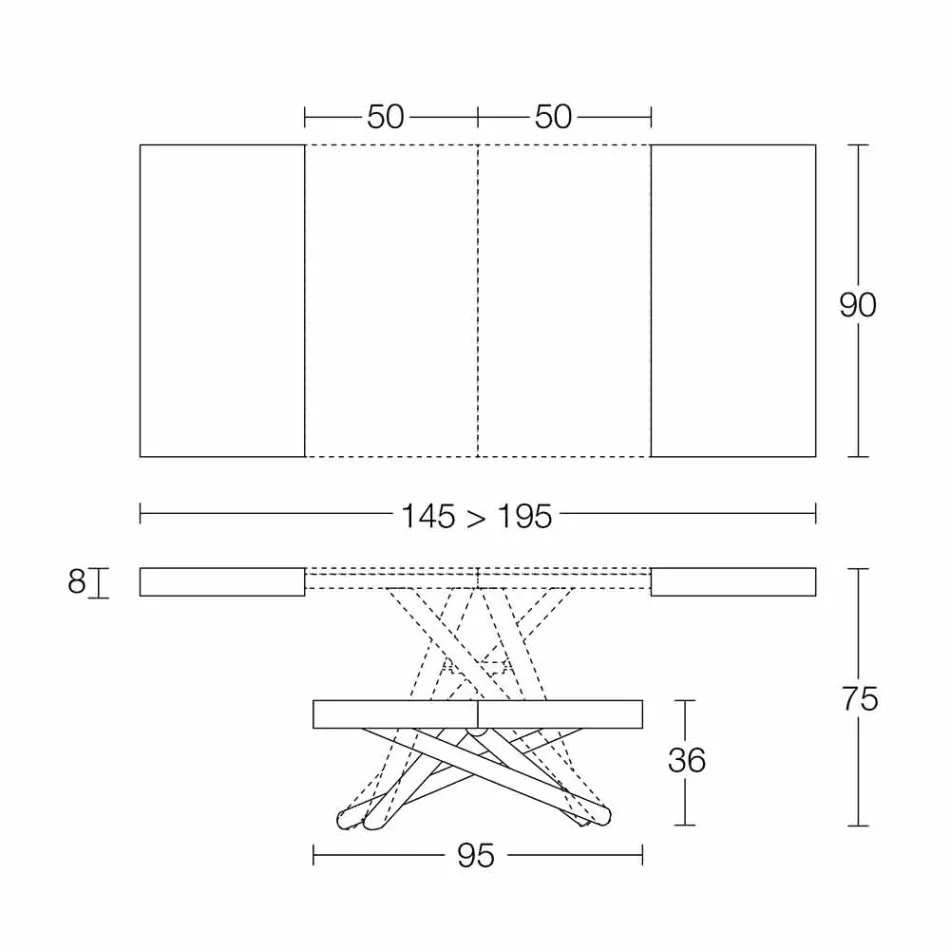 Mesa de centro de diseño transformable en madera Made in Italy - Vincenzo Viadurini