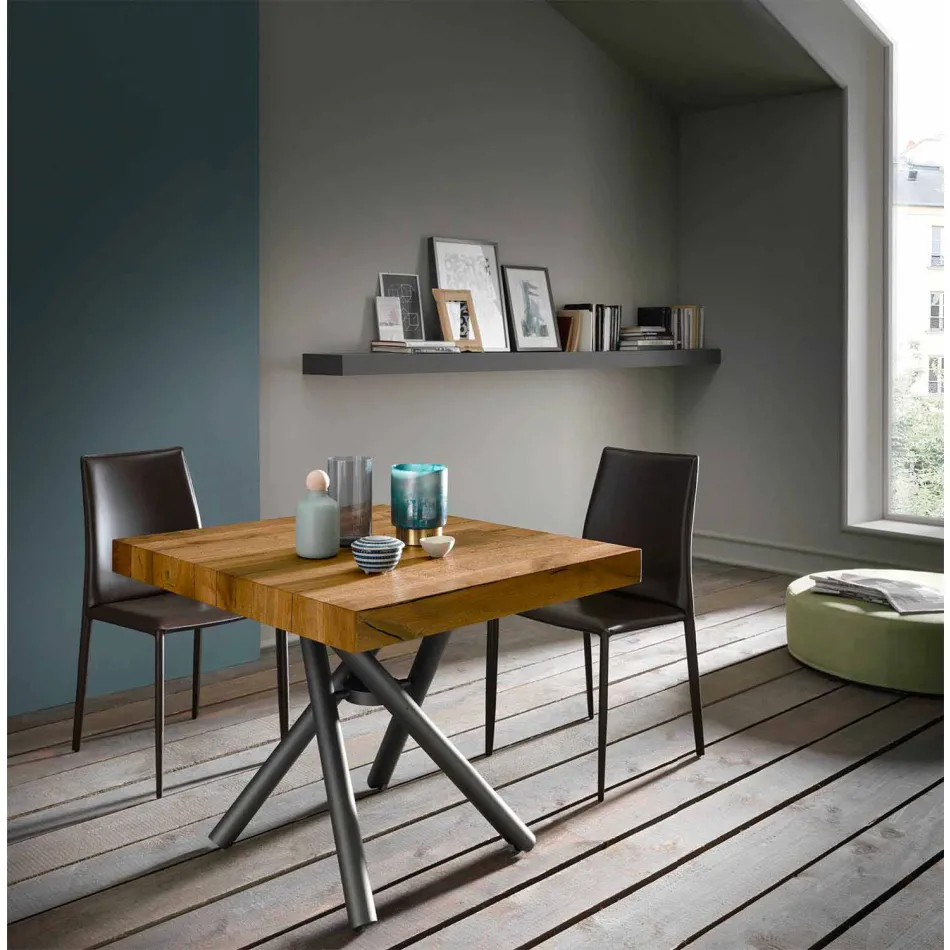 Mesa de centro de diseño transformable en madera Made in Italy - Vincenzo Viadurini