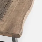 Mesa de centro Homemotion de acero y tapa de madera de acacia - Zalma Viadurini