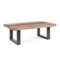 Mesa de centro Homemotion de acero y tapa de madera de acacia - Zalma