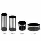 Mesa de centro de cristal forjado y metal Made in Italy - Montebianco Viadurini