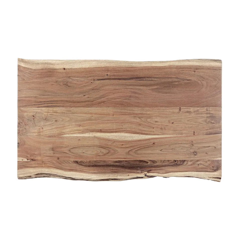 Mesa de centro hecha a mano en madera y acero Homemotion - Tancredi Viadurini