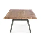 Mesa de centro hecha a mano en madera y acero Homemotion - Tancredi Viadurini