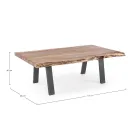 Mesa de centro hecha a mano en madera y acero Homemotion - Tancredi Viadurini