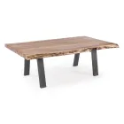 Mesa de centro hecha a mano en madera y acero Homemotion - Tancredi Viadurini