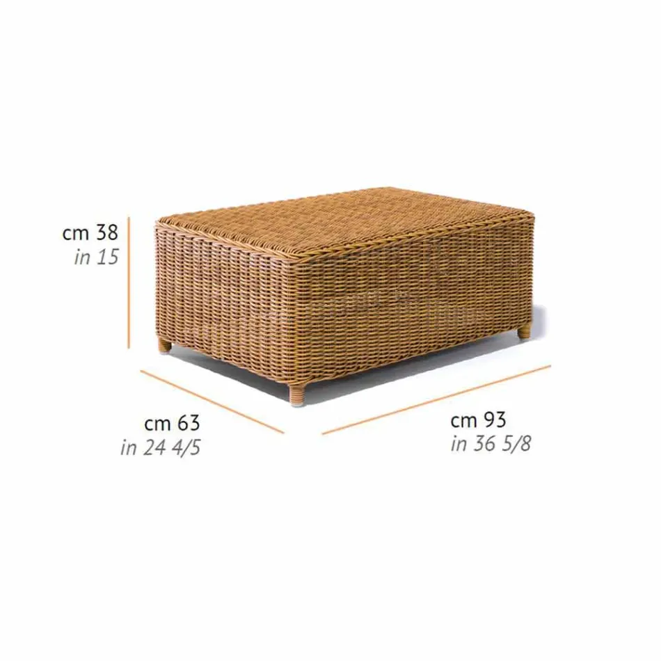 Mesa de centro de jardín en ratán sintético tejido - Yves Viadurini