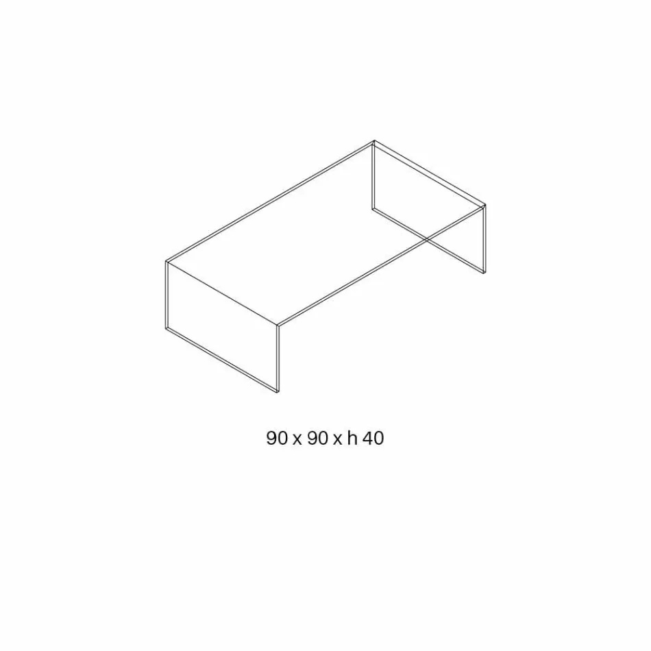 Mesita rectangular de vidrio extraligero Made in Italy - Nodino Viadurini