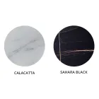 Mesa de centro redonda en metal y vidrio con efecto mármol de lujo - Magali Viadurini