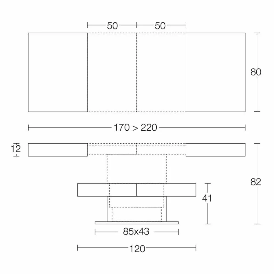 Mesa de centro transformable con tapa efecto mortero Made in Italy - Romántica Viadurini