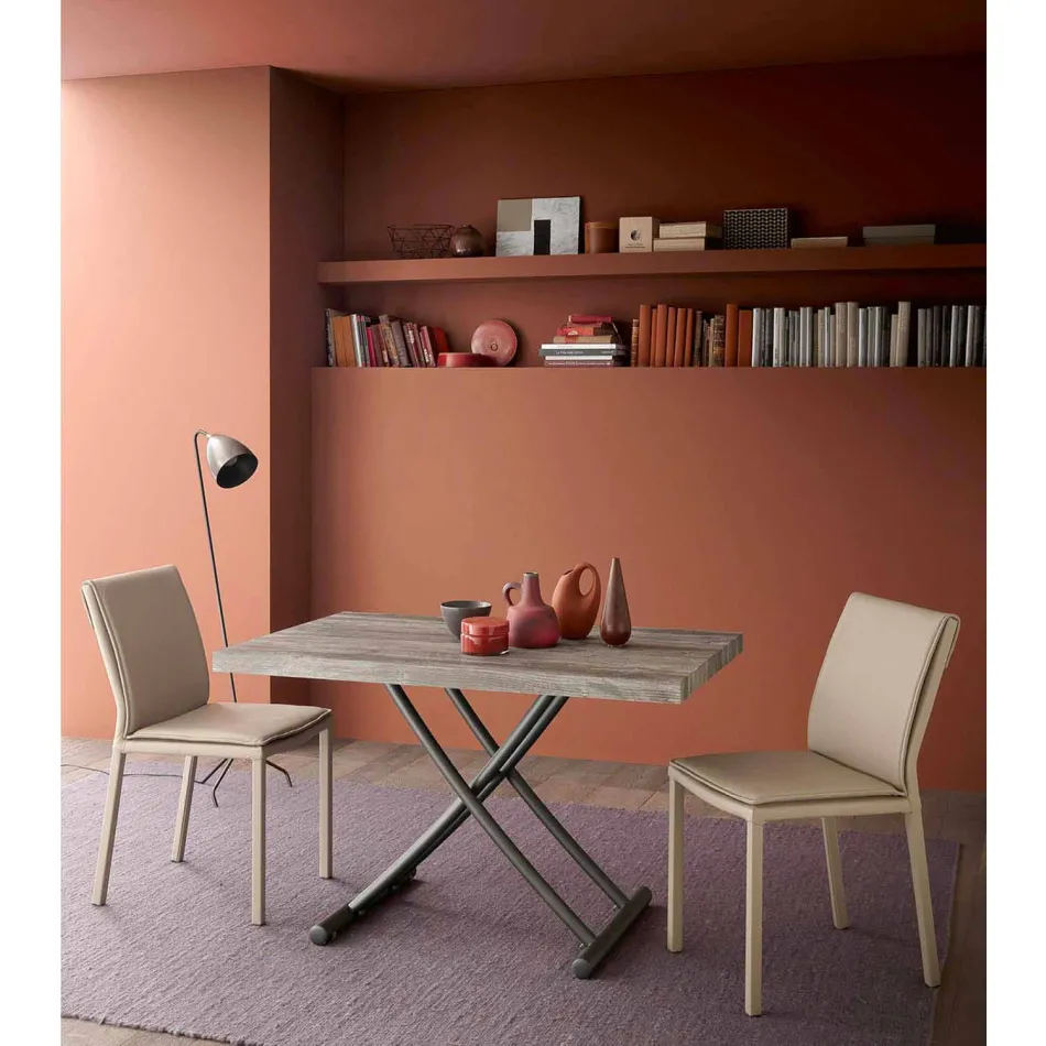 Mesa de centro convertible en mesa de cocina de diseño Made in Italy - Genio Viadurini