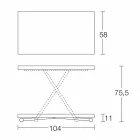 Mesa de centro convertible en mesa de cocina de diseño Made in Italy - Genio Viadurini