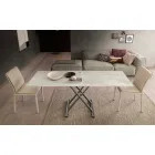 Mesa de centro moderna transformable en madera y metal Made in Italy - Gabri Viadurini