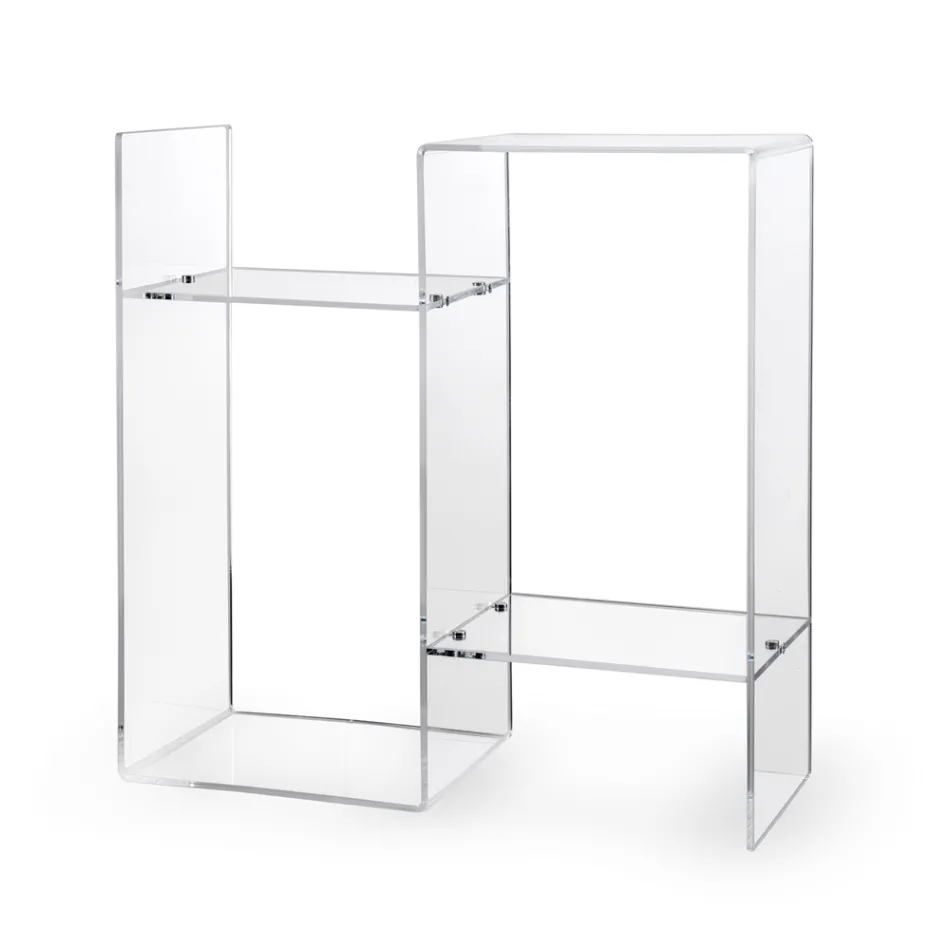 Mesa de sofá en plexiglás transparente o ahumado Made in Italy - Janne Viadurini