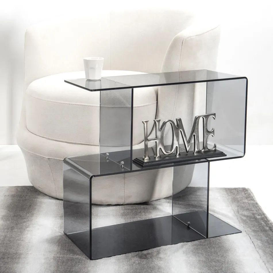 Mesa de sofá en plexiglás transparente o ahumado Made in Italy - Janne Viadurini