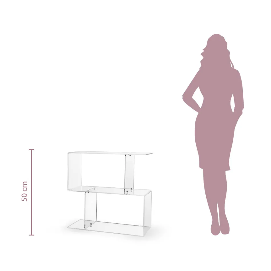 Mesa de sofá en plexiglás transparente o ahumado Made in Italy - Janne Viadurini