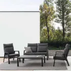 Mesa de centro para exterior con base de aluminio y tapa de cerámica - Maino Viadurini