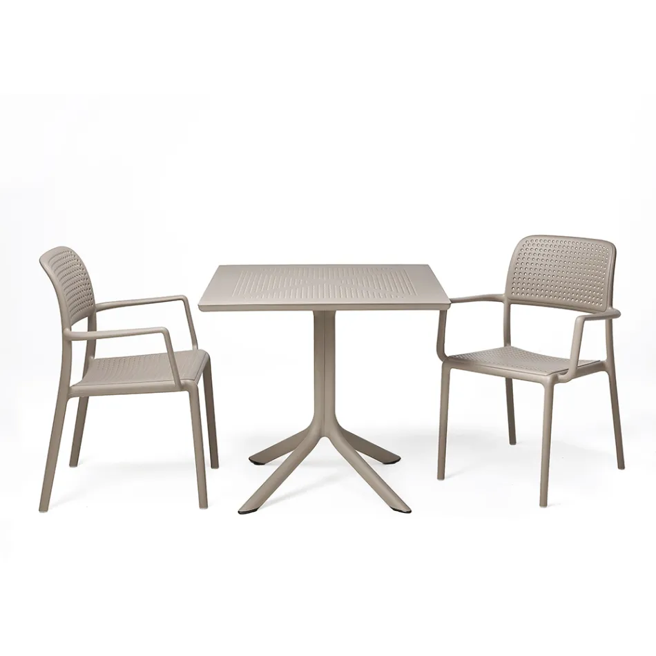 Mesa de centro de exterior con tapa de polipropileno perforado - Tenedor Viadurini