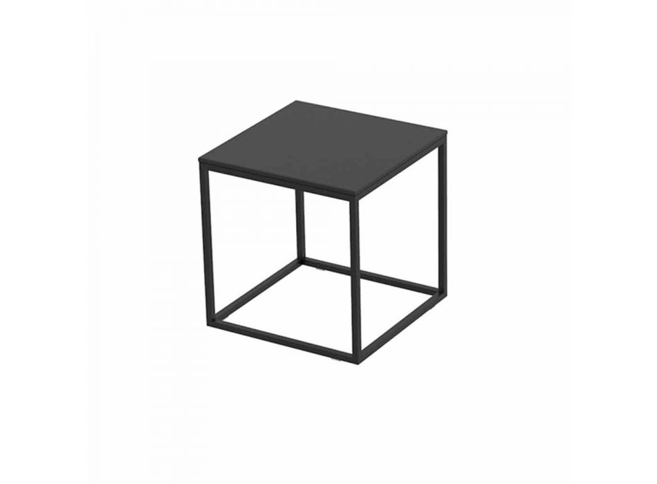 Mesa de centro para exterior en aluminio y laminado cuadrado negro - Suave by Vondom Viadurini