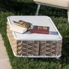 Mesita de exterior en aluminio y tela tejida a mano - Reda Viadurini