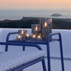 Mesa de centro al aire libre de metal coloreado de alta calidad Made in Italy - Karol Viadurini