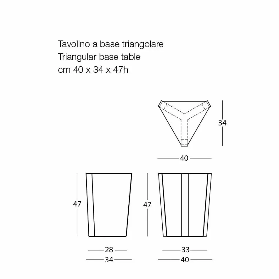 Mesa de centro de metal para exteriores, varios colores, diseño italiano moderno - Yasmine Viadurini