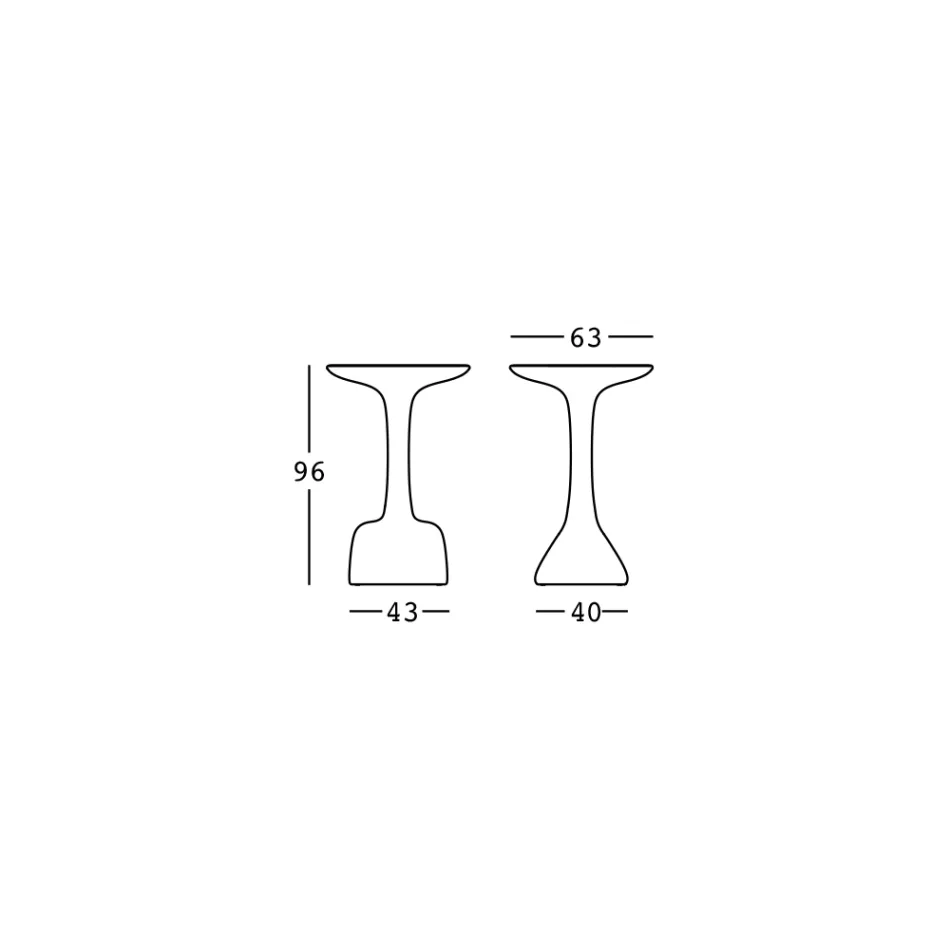 Mesita de exterior en polietileno coloreado 96 cm Made in Italy - Uliveto Viadurini