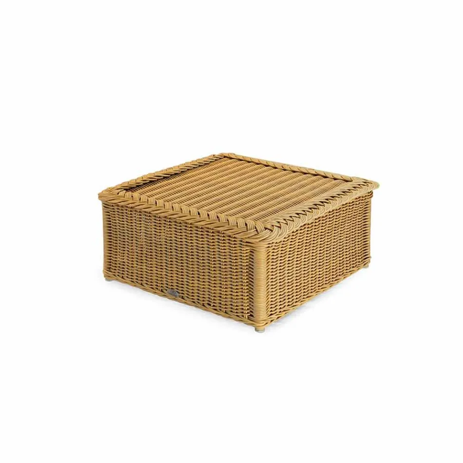 Tabla para el aire libre hecha de trenzado de polietileno mano Matt Viadurini