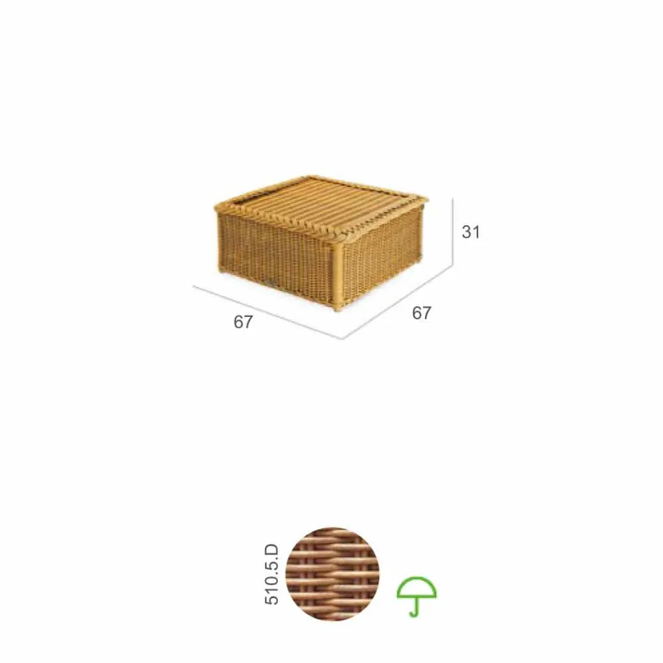 Tabla para el aire libre hecha de trenzado de polietileno mano Matt Viadurini