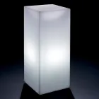 Mesa de centro brillante para exteriores en polietileno blanco Made in Italy - Derti Viadurini