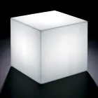 Derti - Mesa de exterior iluminada en polietileno perlado, fabricada en Italia. Viadurini