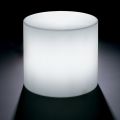 Derti - Mesa de exterior iluminada en polietileno perlado, fabricada en Italia.