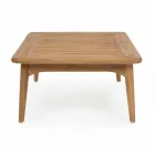 Mesa al aire libre moderna de madera de teca de Homemotion - Luanaedmea Viadurini