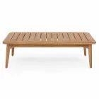 Mesa al aire libre moderna de madera de teca de Homemotion - Luanaedmea Viadurini