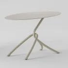 Fina mesa de centro para exterior en metal pintado Made in Italy - Lübeck Viadurini