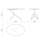 Fina mesa de centro para exterior en metal pintado Made in Italy - Lübeck Viadurini