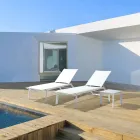 Mesa de centro cuadrada para exterior de aluminio pintado, Homemotion 2 piezas - Marius Viadurini