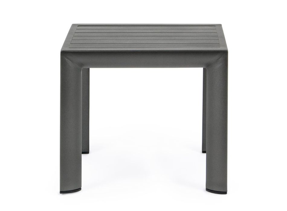 Mesa de centro cuadrada para exterior de aluminio pintado, Homemotion 2 piezas - Marius Viadurini