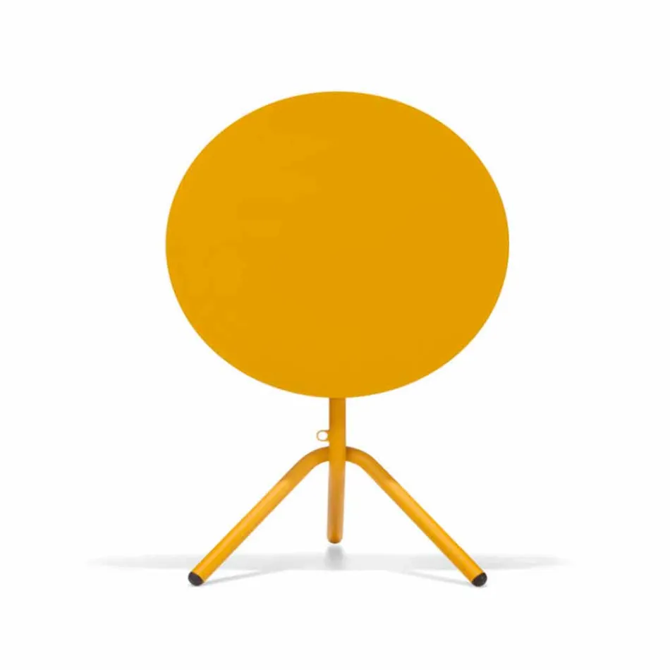 Mesa redonda de metal y chapa para exteriores Made in Italy - Alberic Viadurini