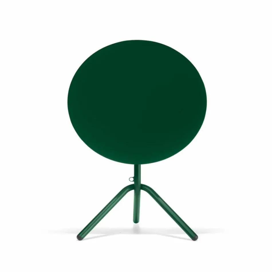 Mesa redonda de metal y chapa para exteriores Made in Italy - Alberic Viadurini