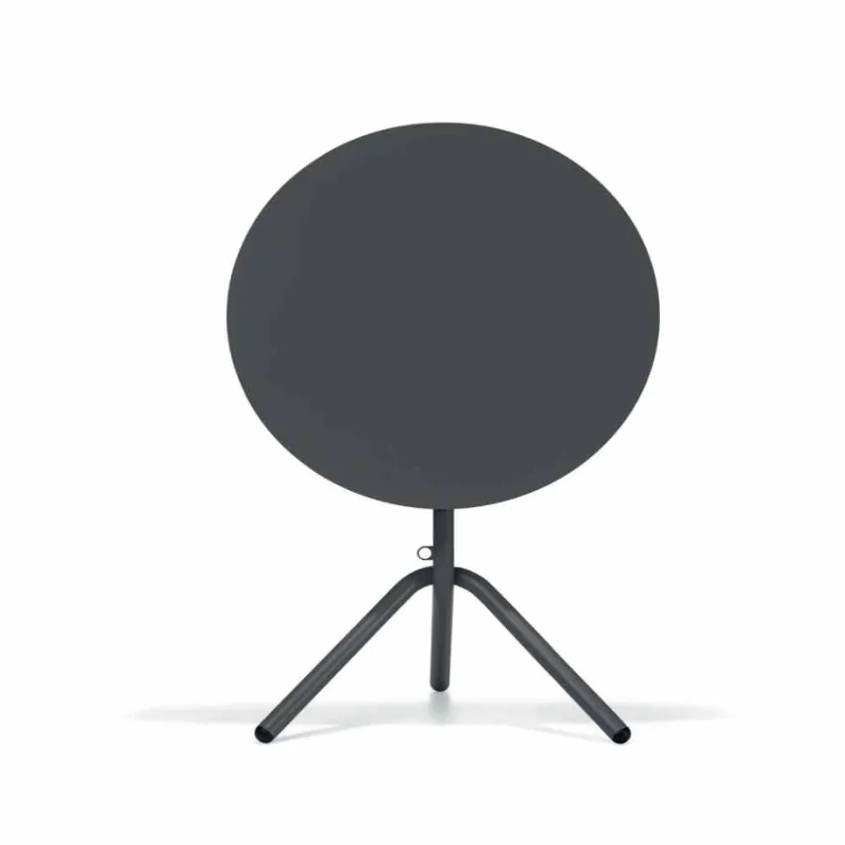 Mesa redonda de metal y chapa para exteriores Made in Italy - Alberic Viadurini