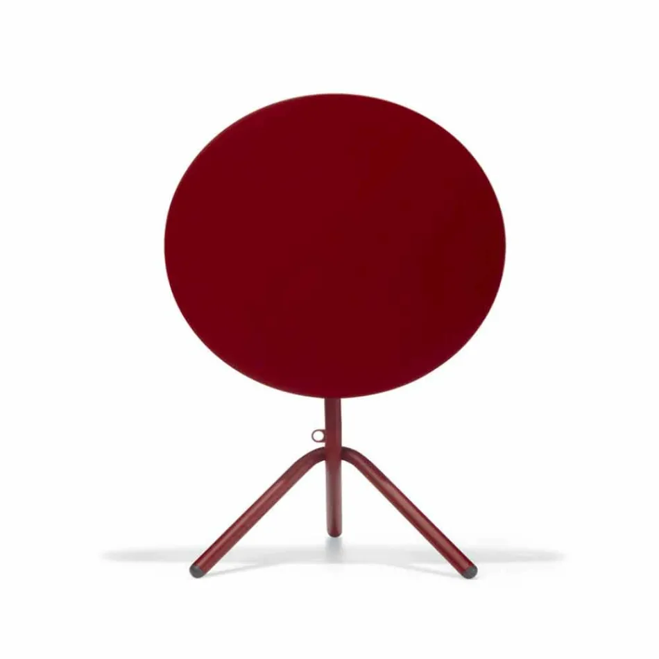 Mesa redonda de metal y chapa para exteriores Made in Italy - Alberic Viadurini